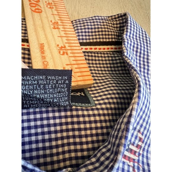 Men's Charleston Threads Short Sleeve Button Down Checks with Patriotic Crabs L - Picture 13 of 13